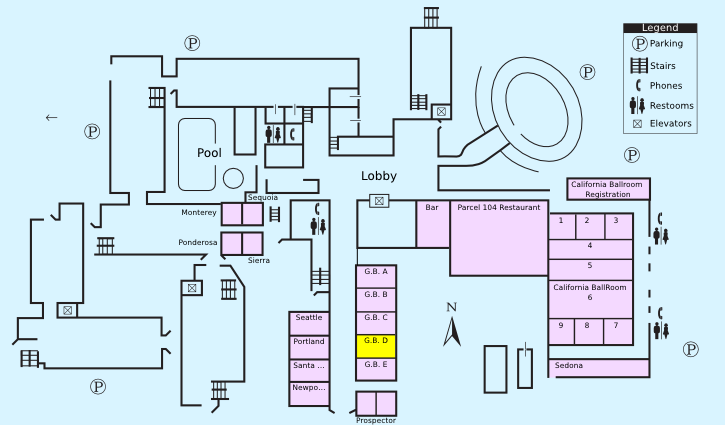 Floor plan with highlight on Grand Ballroom D