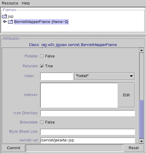 configuration of the indexer