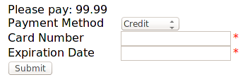 screen shot of an example form