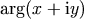 \arg(x + \ii y)