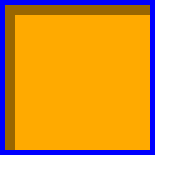 A square-cornered box with a light gray shadow the
       inverse shape of the padding box filling 10px in from the top and left
       edges (just inside the border).